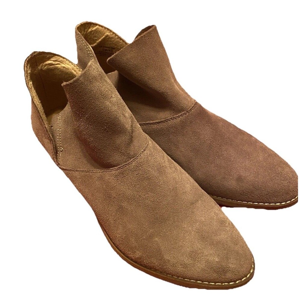 Lucky Brand Suede Ankle Booties in Brown